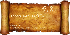 Ipacs Kálmán névjegykártya