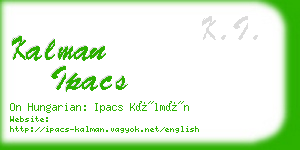 kalman ipacs business card